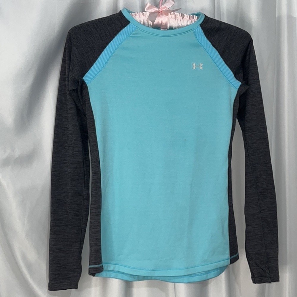 Under Armour Cold Gear Pullover Teal Blue & Gray Size Small NWT